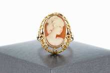 Vintage Cameo 585 Gold Ring - 17.1