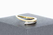 750 Bicolor Ring mit Diamant - 15,8 mm