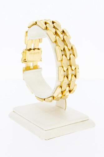 18 Karat Gold breites Barrenarmband - 19,3 cm