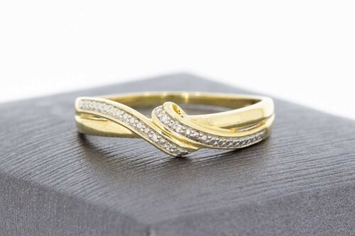 585 bicolor Gold geschwungene Ring - 19 mm