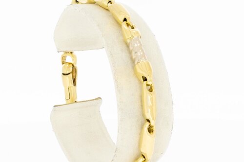 Bicolor 18 Karat Barrenarmband Gold -19,2 cm