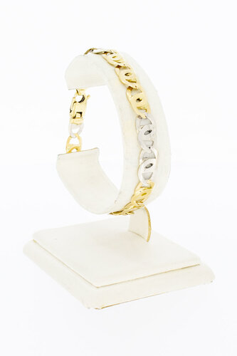 Bicolor 14 Karat Falkenaugen Armband Gold - 19,6 cm