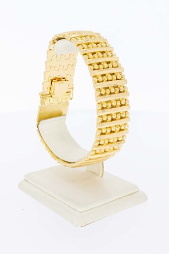 18 Karat gelbgoldene breite Stbchen Armband - 20,5 cm