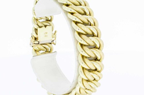 14 Karat Gold geflochtenes breites Armband - 19,9 cm