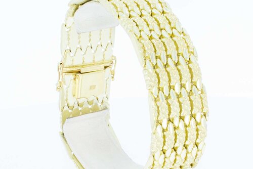 Breites 14 Karat Stäbchen Gold Armband - 19,8 cm