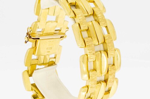 14 Karat Gold breites Barrenarmband - 21,2 cm