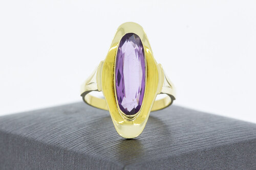 Amethyst Marquis Ring 14 Karat Gold - 18,1 mm