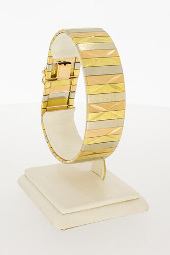 18 Karat goldene breite Vitage Armband - 19,5 cm