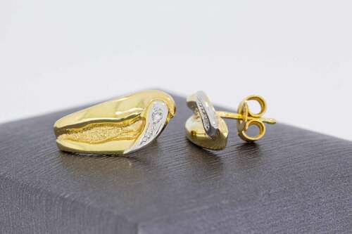 14 Karat Goldene Ohrstecker mit Diamant - 1,7 cm