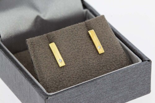 Diamant Ohrstecker 14 Karat Gold - 10 mm