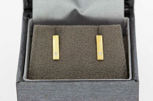 Diamant Ohrstecker 14 Karat Gold - 10 mm