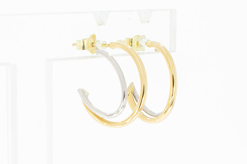 14 Karat bicolor Gold Ohrstecker - 1,8 cm