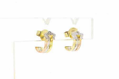 Diamant Ohrstecker 14 Karat Gold - 11 mm