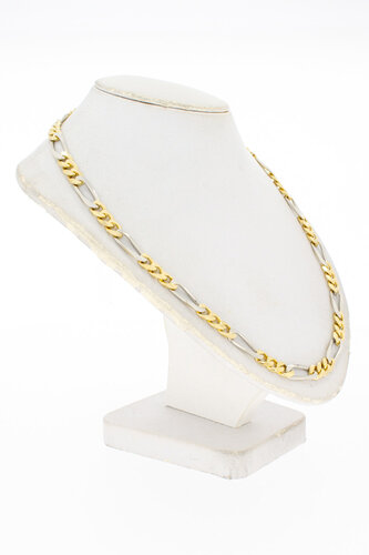 Figaro Kette 18 Karat Bicolor Gold - 49,9 cm