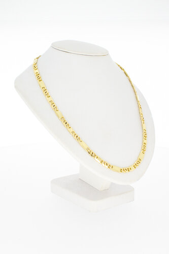 18 Karat Gelbgold Falkenauge Kette - 46 cm