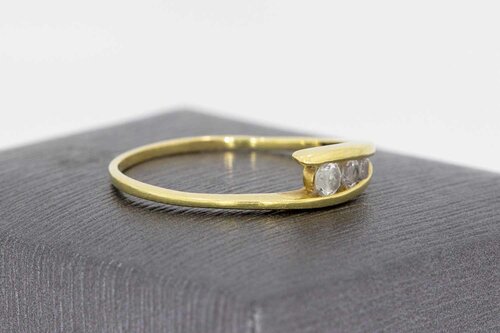 14 Karat geschwungene Diamant Gold Ring - 19,8 mm