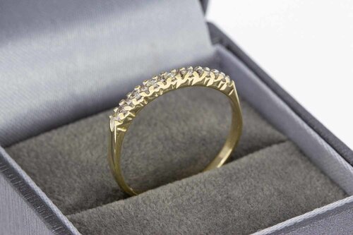 Bicolor 14 Karat Gold Diamant Reihenring - 19,1