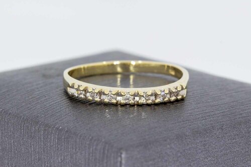 Bicolor 14 Karat Gold Diamant Reihenring - 19,1