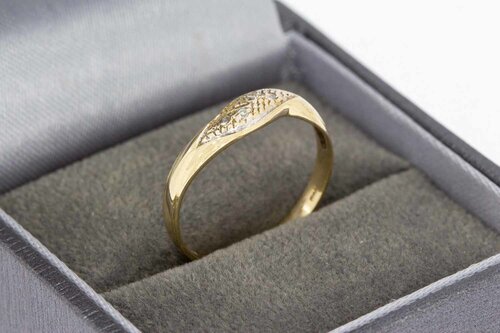 14 Karat Goldene Fantasy Diamantring - 17,2 mm