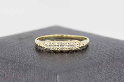 Bicolor 14 Karat Gold Diamant Bandring - 16,5 mm