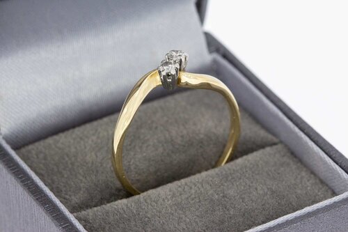 14 Karat Gold geschwungene Diamant Ring - 20,1 mm