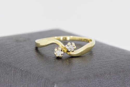 14 Karat Gold geschwungene Diamant Ring - 16,6 mm