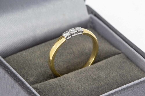 14 Karat Gold Vorsteckring mit Diamant - 16,6 mm