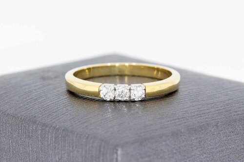 14 Karat Gold Vorsteckring mit Diamant - 16,6 mm