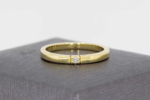 14 Karat Goldene Vorsteckring mit Diamant-17 mm