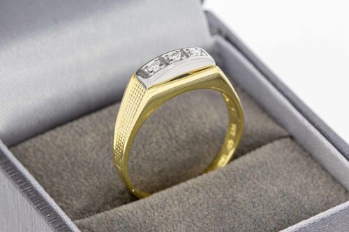 14 Karat Bicolor Gold Ring mit Diamant - 18,7 mm