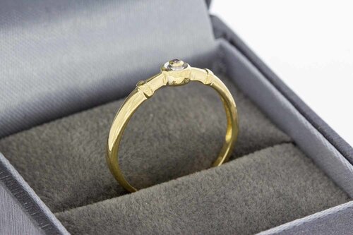 14 Karat Gold Solitärring mit Diamant - 17,7 mm