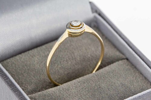 14 Karat Gold Solitärring mit Diamant - 19,9 mm