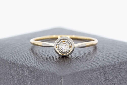 14 Karat Gold Solitärring mit Diamant - 19,9 mm