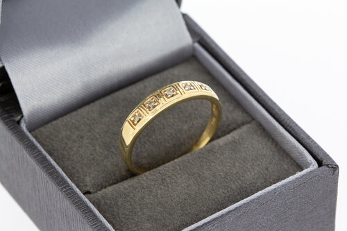 14 Karat Gold Vohrsteckring mit Diamant - 19