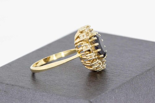 Saphir Rosettenring 14 Karat Gold - 17,5 mm