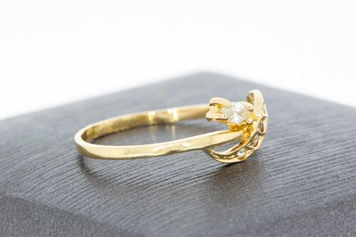 18 Karat goldene Fantasy Saphir Ring -16,8 mm