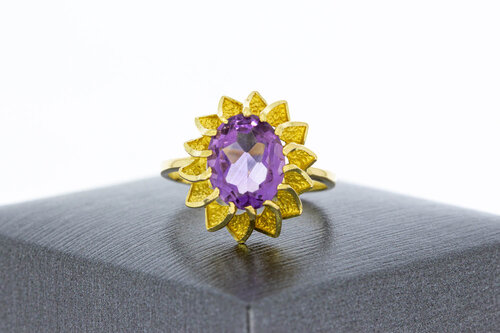 Amethystring aus 18 Karat Gold - 16,9 mm