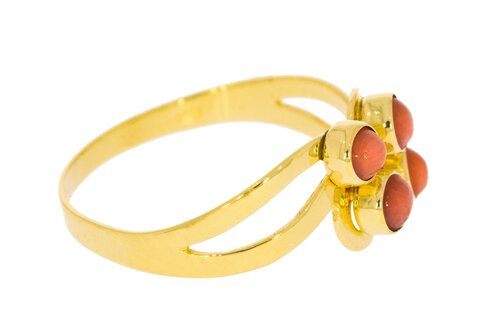 Vintage Goldring 14 Karat mit rote Koralle - 16,9