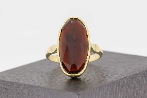 14 Karat Gold Retro Granat Ring - 18,2 mm