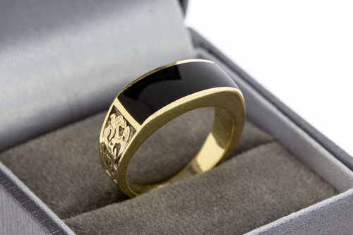 14 Karat Gold Onyx Pink Ring - 17,9 mm