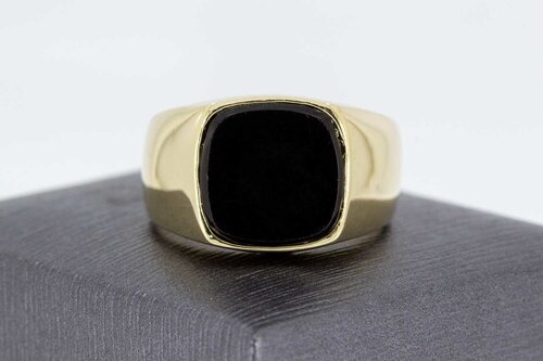 585 Goldene Onyx Siegelring - 20,7 mm