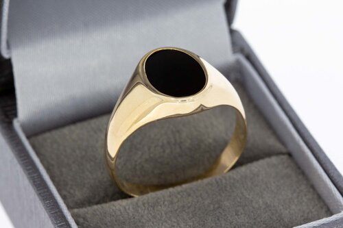 Onyx Siegelring 14 Karat Gold - 22,1 mm