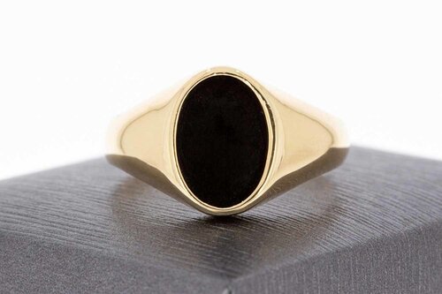 Onyx Siegelring 14 Karat Gold - 22,1 mm