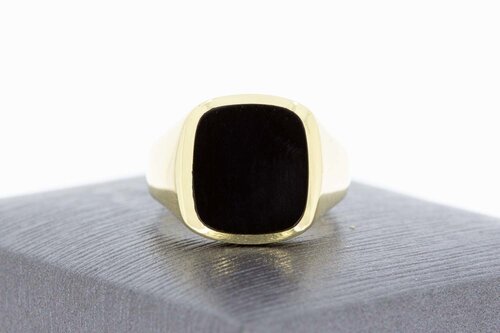 14 Karat Gelbgold Onyx Pinky Ring - 16,3 mm