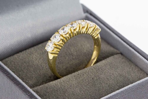 14 Karat Gold Zirkonia Vorsteckring - 17,6 mm