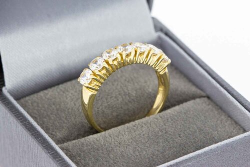 Zirkonia Vorsteckring 14 Karat Gold - 17,6 mm