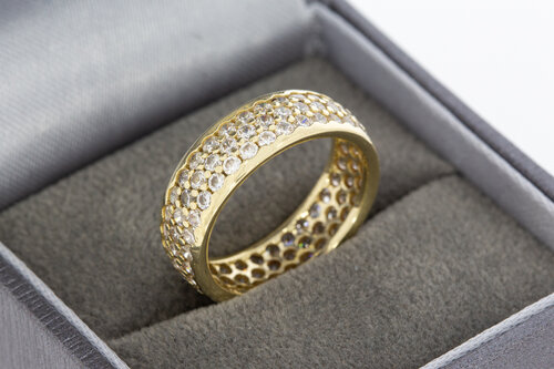 14 Karat Gold Bandring mit Zirkonia - 16,7 mm