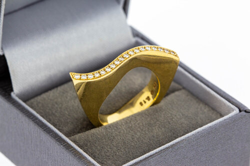 Designerring 750 Gold mit Diamanten -17,5