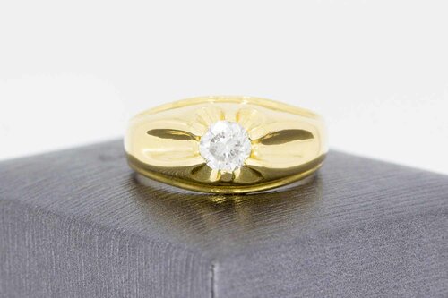 18 Karat Pinky Goldring mit Diamant - 19,7 mm