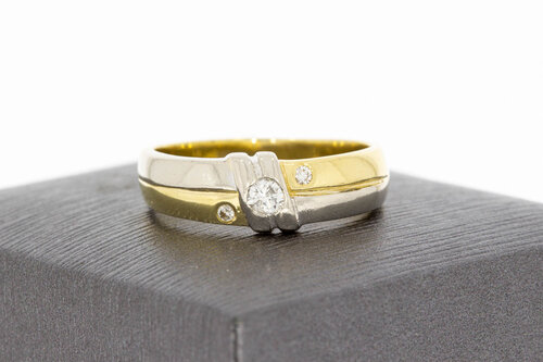 Bandring 14 Karat Gold mit Diamanten - 18,9 mm